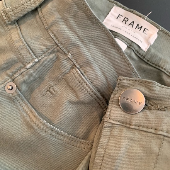 FRAME LE HIGH skinny 25 platoon green jeans - Picture 7 of 7